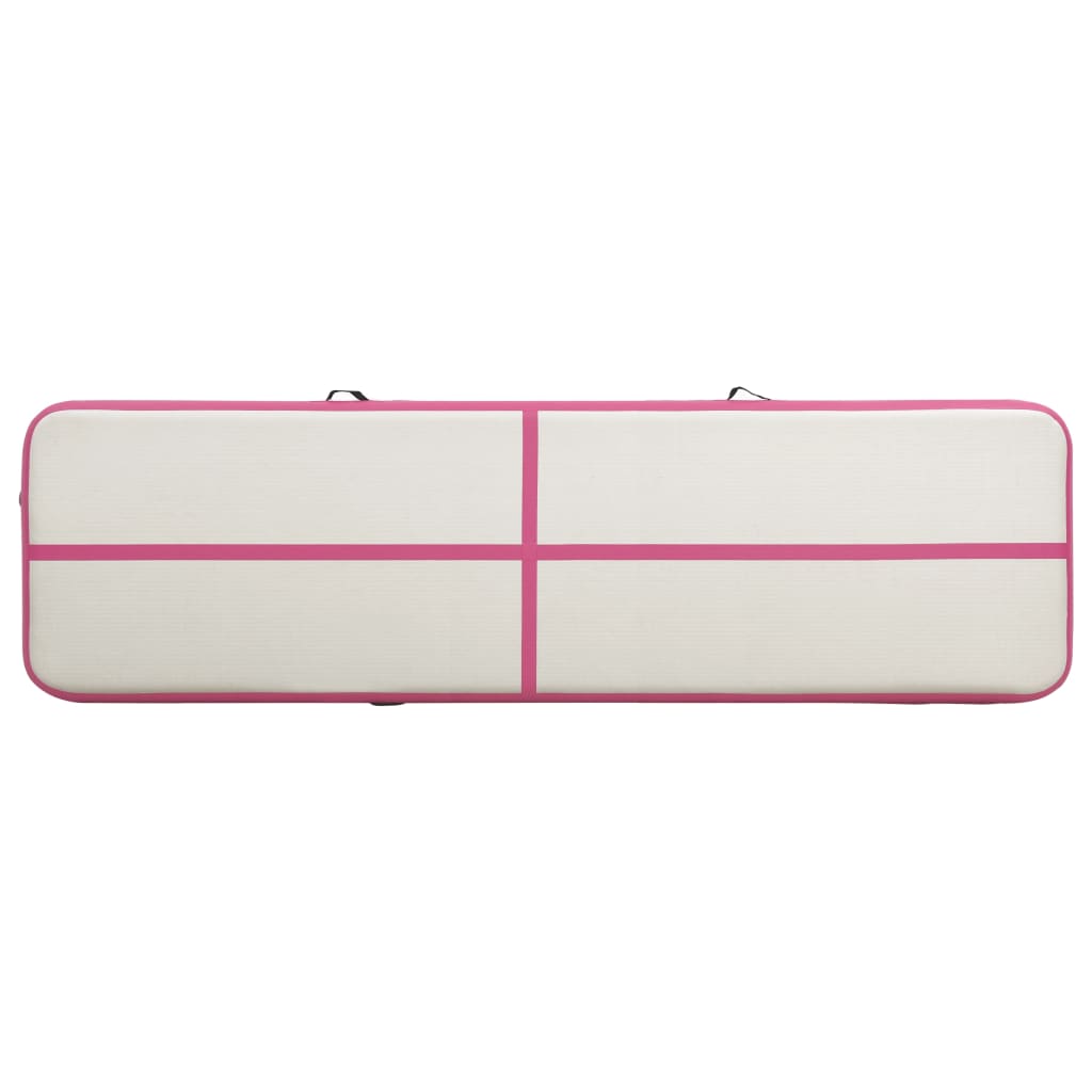 Inflatable Gymnastics Mat with Pump 800x100x20 cm PVC Pink