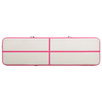 Inflatable Gymnastics Mat with Pump 800x100x20 cm PVC Pink