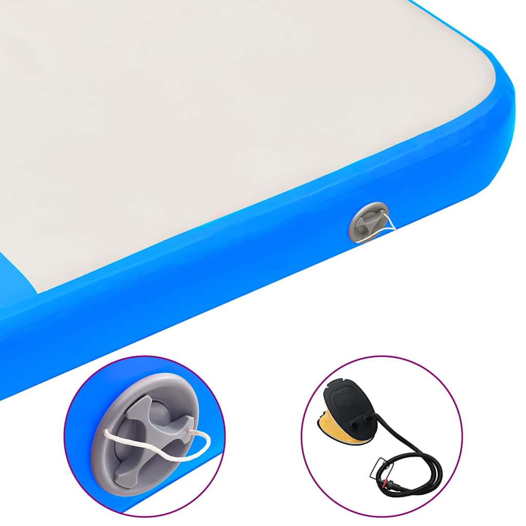 Inflatable Gymnastics Mat with Pump 200x200x10 cm PVC Blue