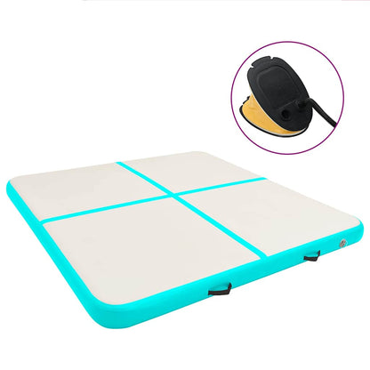 Inflatable Gymnastics Mat with Pump 200x200x10 cm PVC Green