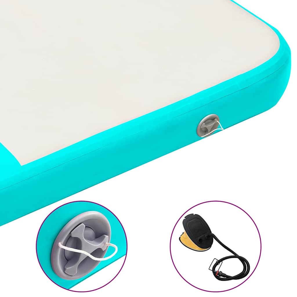 Inflatable Gymnastics Mat with Pump 200x200x10 cm PVC Green