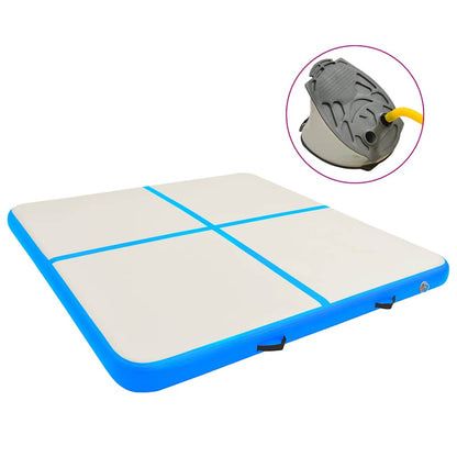 Inflatable Gymnastics Mat with Pump 200x200x15 cm PVC Blue