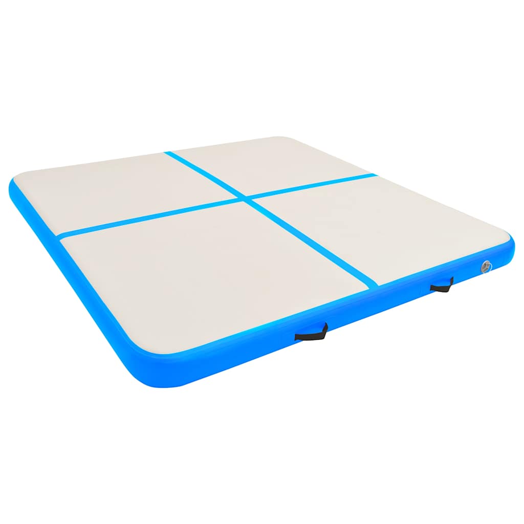 Inflatable Gymnastics Mat with Pump 200x200x15 cm PVC Blue