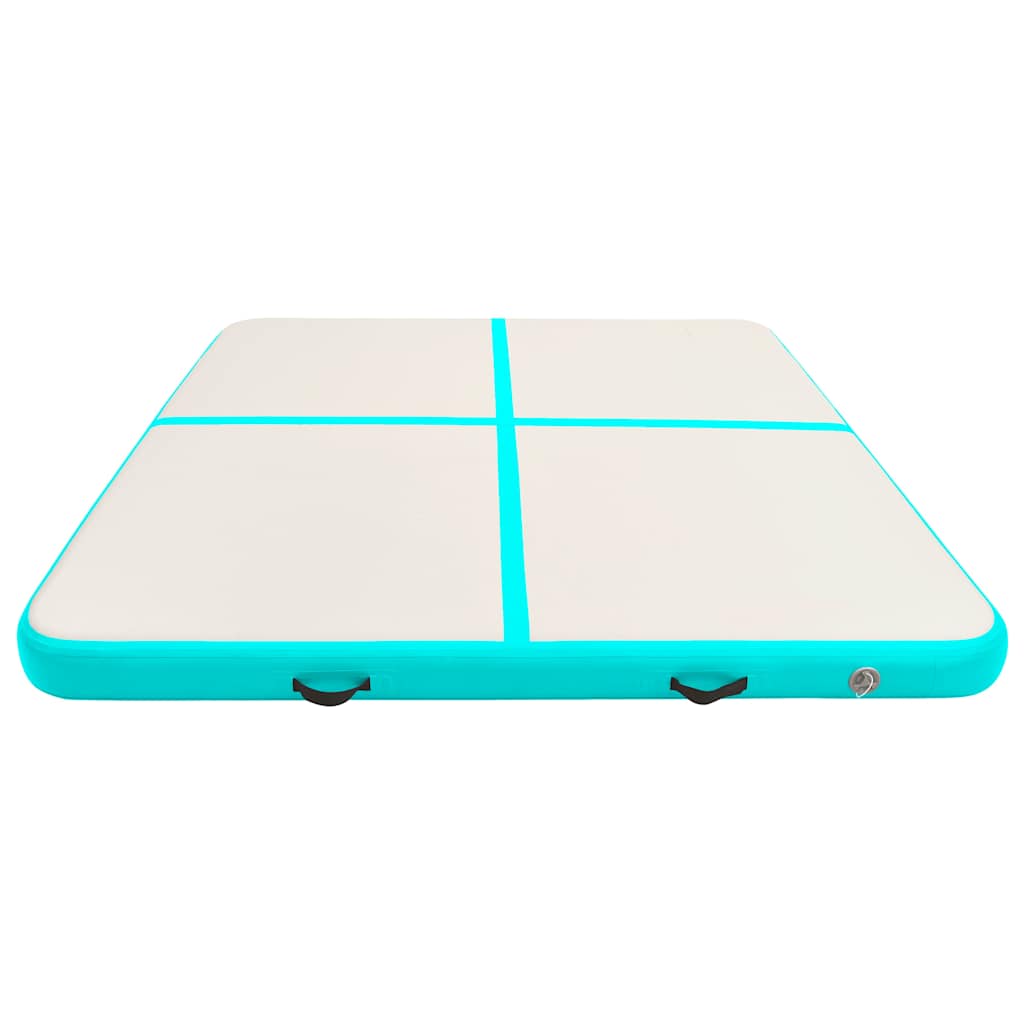 Inflatable Gymnastics Mat with Pump 200x200x20 cm PVC Green