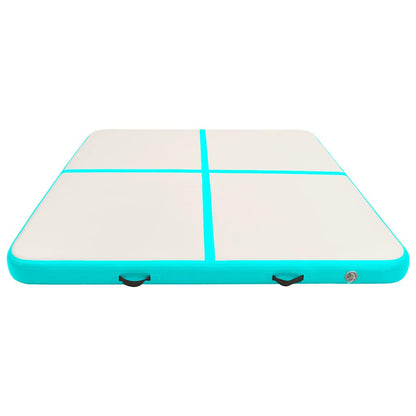 Inflatable Gymnastics Mat with Pump 200x200x20 cm PVC Green