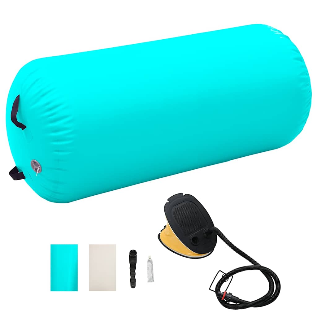 Inflatable Gymnastic Roll with Pump 120x75 cm PVC Green