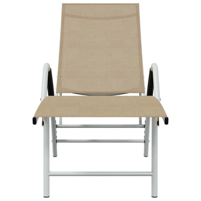 Sun Lounger | Cream | Aluminium | Extra High | Adjustable Armrests