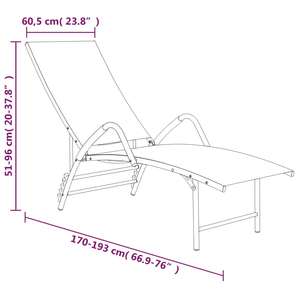 Sun Lounger | Taupe | Textilene, Aluminium | Standard