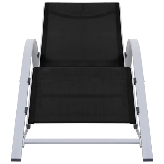 Sunlounger Textilene and Aluminium Black