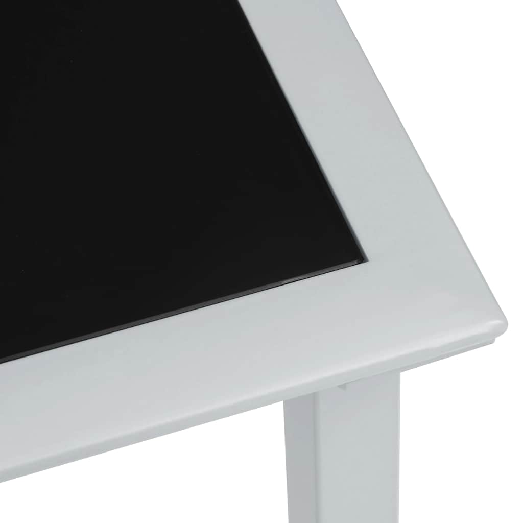 Garden Table Black and Silver 41x41x45 cm Steel and Glass