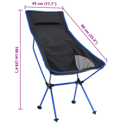 Foldable Camping Chair PVC and Aluminium Black