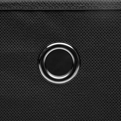Storage Boxes with Covers 4 pcs 28x28x28 cm Black
