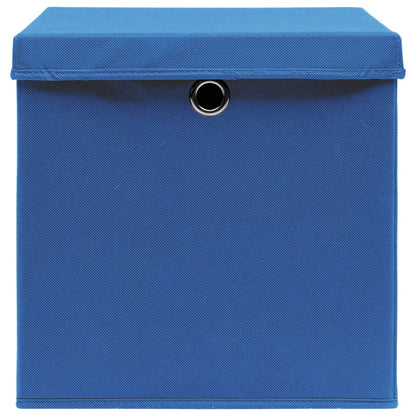 Storage Boxes with Covers 4 pcs 28x28x28 cm Blue