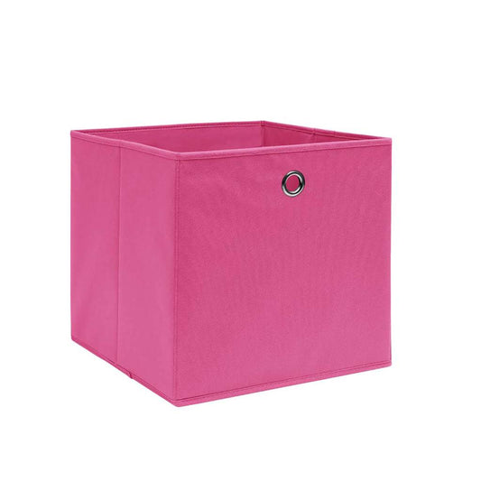 Storage Box | Set of 4 | Pink | Non-woven Fabric | Medium | Foldable