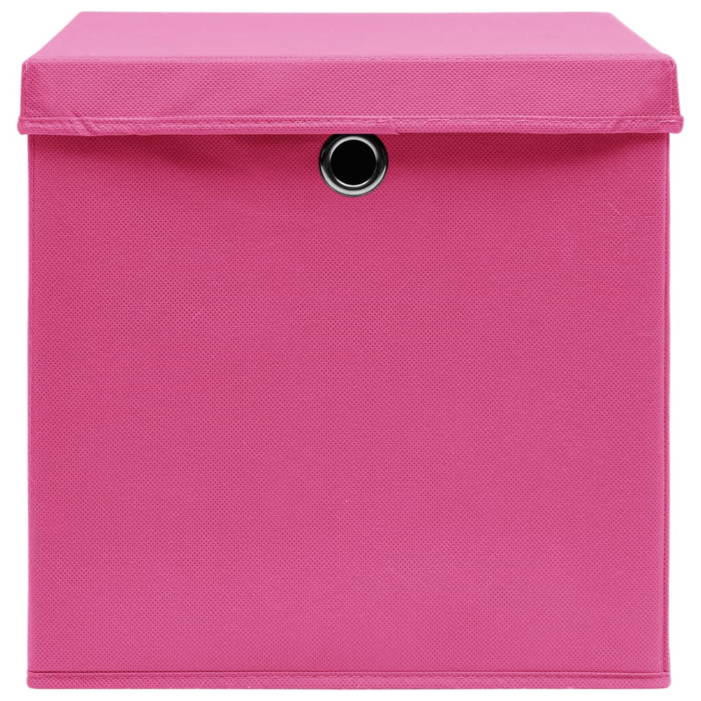 Storage Boxes with Covers 4 pcs 28x28x28 cm Pink