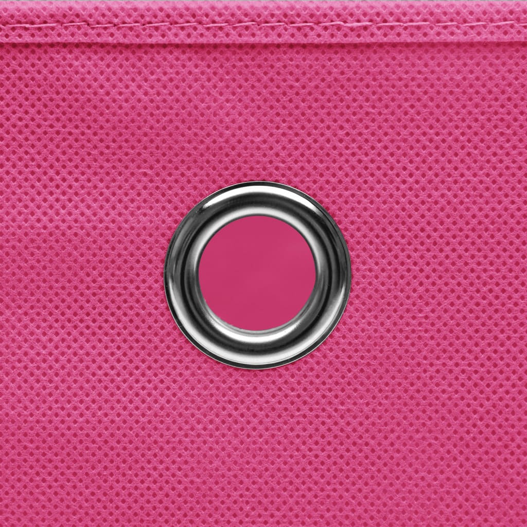 Storage Box | Set of 10 | Pink | Non-woven fabric | 28x28x28 cm