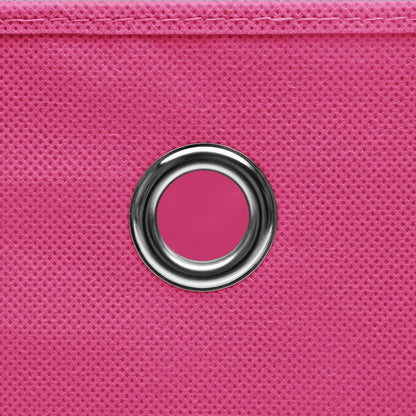 Storage Box | Set of 10 | Pink | Non-woven fabric | 28x28x28 cm