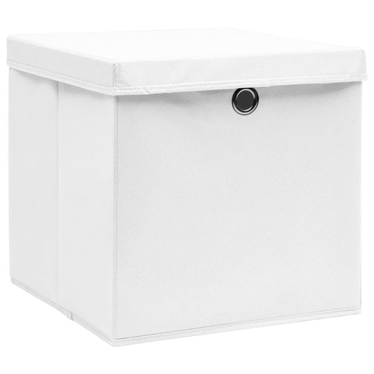 Storage Box |  Set of 10 | White | Non-woven Fabric | Medium | Foldable