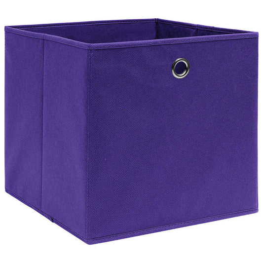 Storage Boxes 4 pcs Non-woven Fabric 28x28x28 cm Purple
