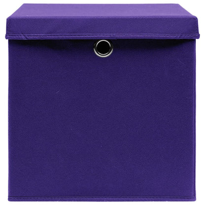 Storage Boxes with Covers 4 pcs 28x28x28 cm Purple