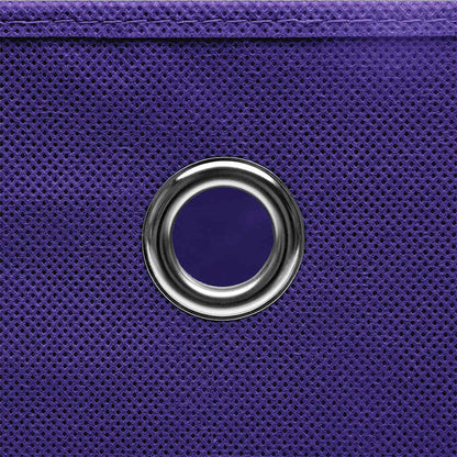 Storage Boxes with Covers 10 pcs 28x28x28 cm Purple