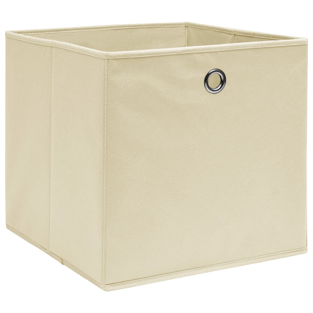 Storage Box | Set of 4 | Cream | Non-woven fabric | 28x28x28 cm