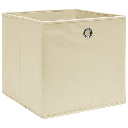 Storage Box | Set of 4 | Cream | Non-woven fabric | 28x28x28 cm