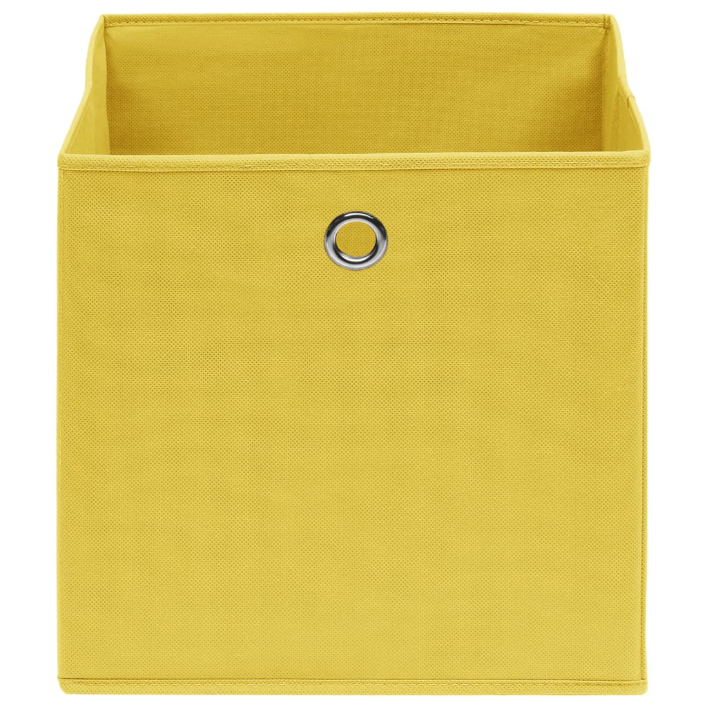 Storage Boxes 4 pcs Non-woven Fabric 28x28x28 cm Yellow