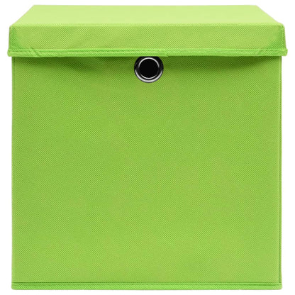 Storage Boxes with Covers 4 pcs 28x28x28 cm Green