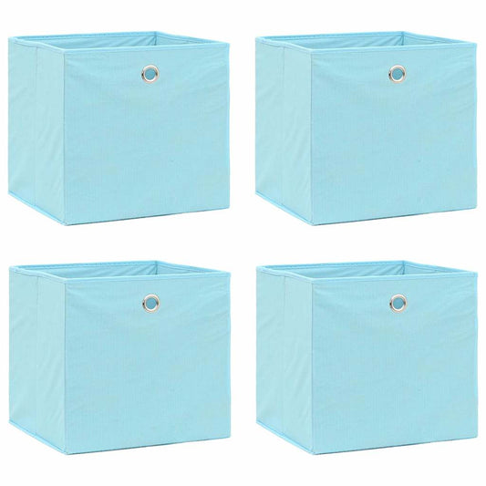 Storage Boxes 4 pcs Non-woven Fabric 28x28x28 cm Baby Blue