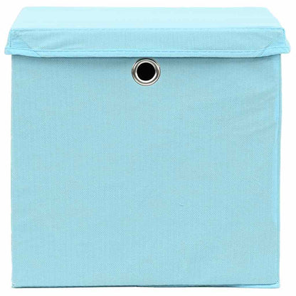 Storage Box | Set of 10 | Baby blue | Non-woven fabric | Small | Foldable