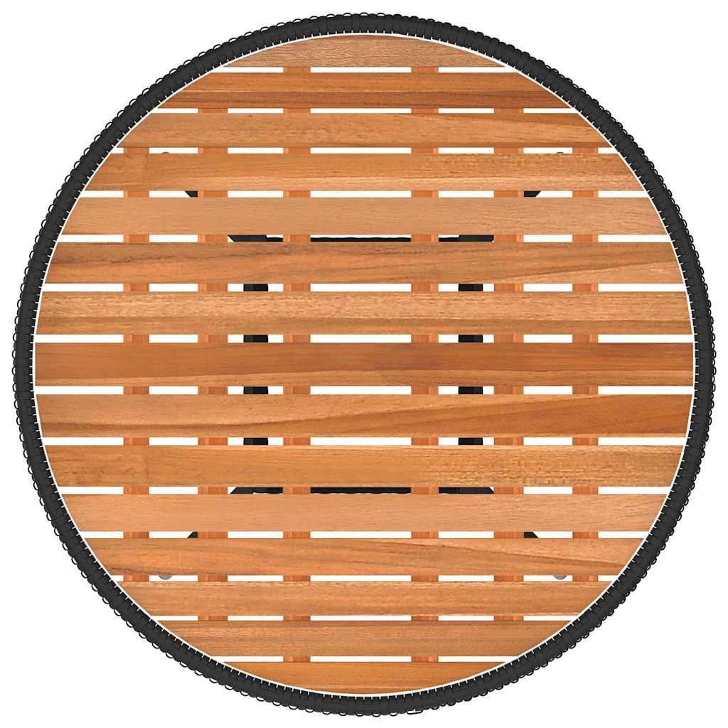 Dining Table | Black and brown | PE rattan | Small | Durable