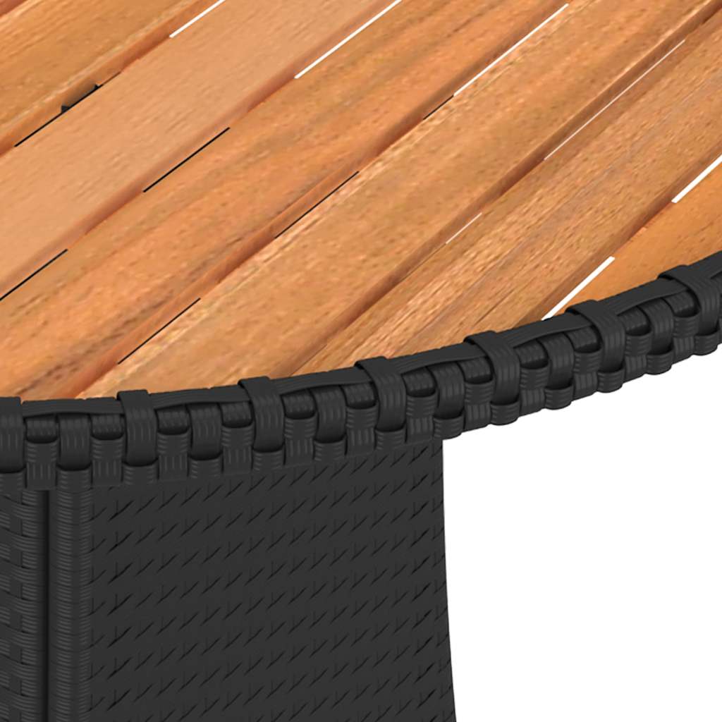 Dining Table | Black and brown | PE rattan | Small | Durable