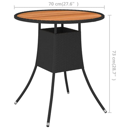 Dining Table | Black and brown | PE rattan | Small | Durable
