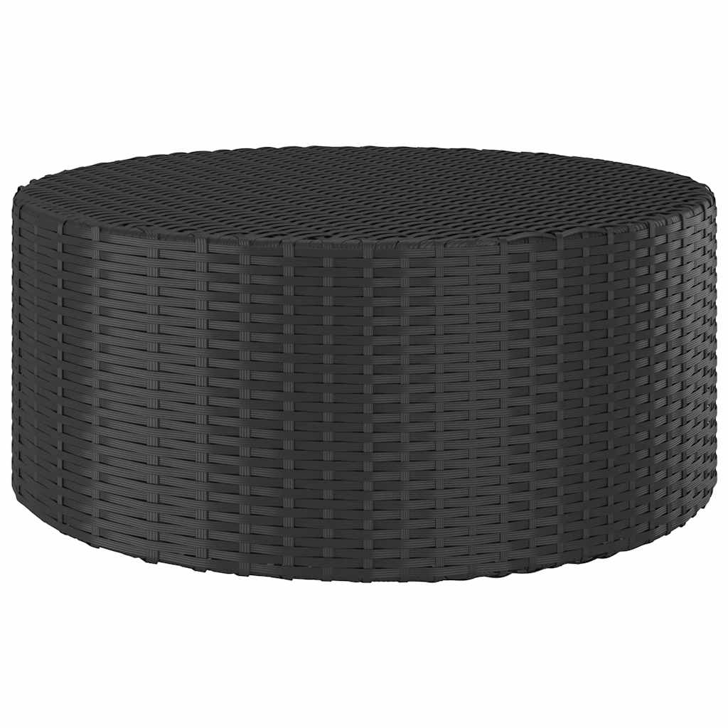 Tea Table | Black | Poly Rattan | 68 cm Diameter | Adjustable Armrests