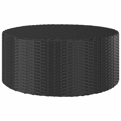 Tea Table | Black | Poly Rattan | 68 cm Diameter | Adjustable Armrests