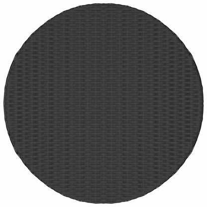 Tea Table | Black | Poly Rattan | 68 cm Diameter | Adjustable Armrests
