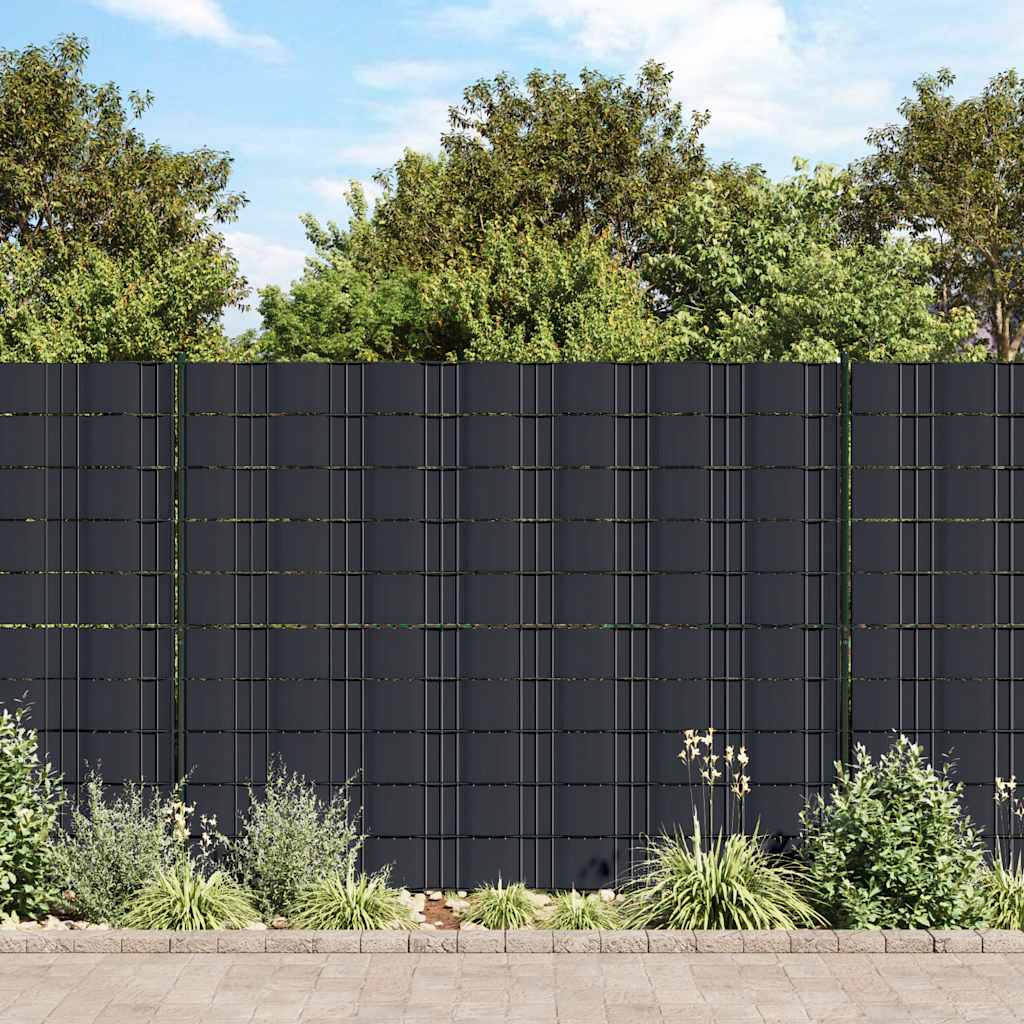 Garden Privacy Screens 4 pcs PVC 114.8'x0.6' Matte Dark Gray