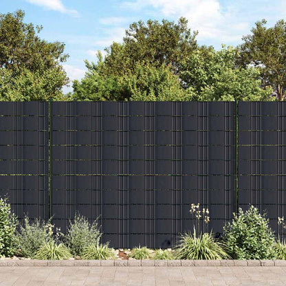 Garden Privacy Screens 4 pcs PVC 114.8'x0.6' Matte Dark Gray
