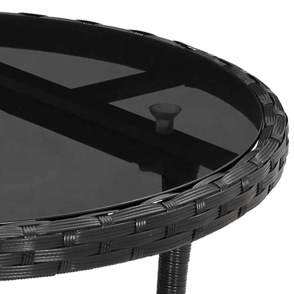 Garden Table | Black | Poly rattan | Standard | Lightweight