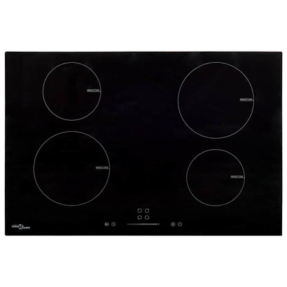 Induction Hob with 4 Burners Touch Control Glass 77 cm 7000 W