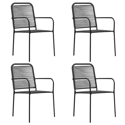 Garden Chair | Set of 4 | Black | Cotton rope | Standard