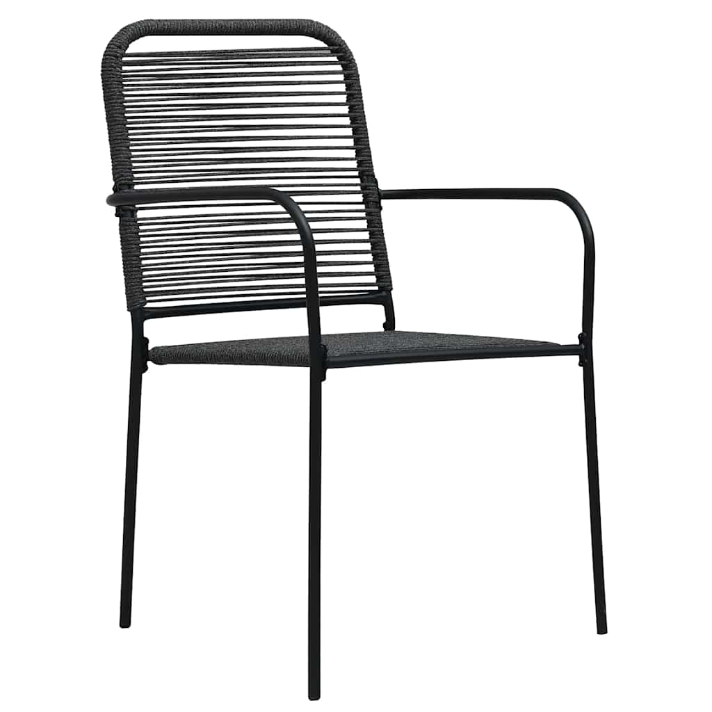 Garden Chair | Set of 4 | Black | Cotton rope | Standard
