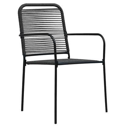 Garden Chair | Set of 4 | Black | Cotton rope | Standard