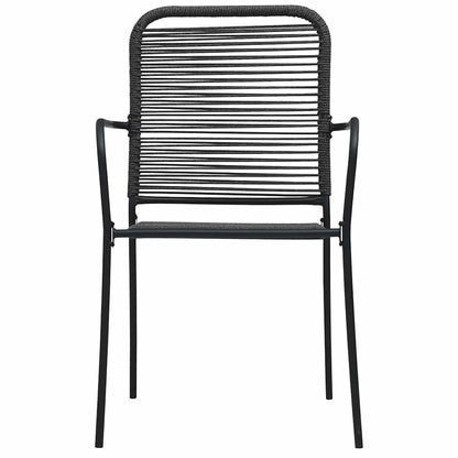 Garden Chair | Set of 4 | Black | Cotton rope | Standard