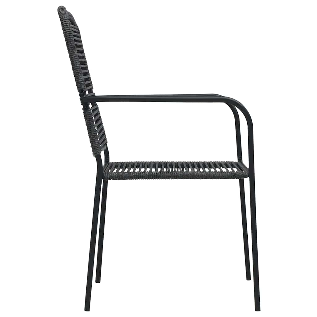 Garden Chair | Set of 4 | Black | Cotton rope | Standard