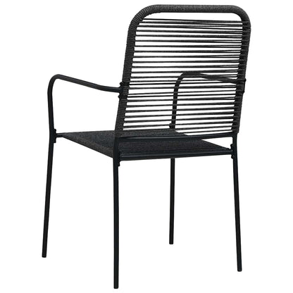 Garden Chair | Set of 4 | Black | Cotton rope | Standard