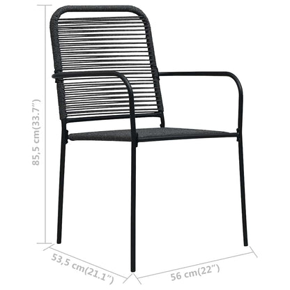 Garden Chair | Set of 4 | Black | Cotton rope | Standard
