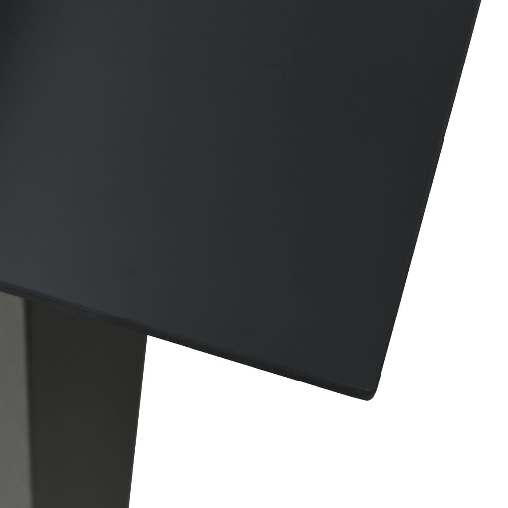 vidaXL Dining Table Black Glass, powder-coated steel 31.5 x 31.5 in