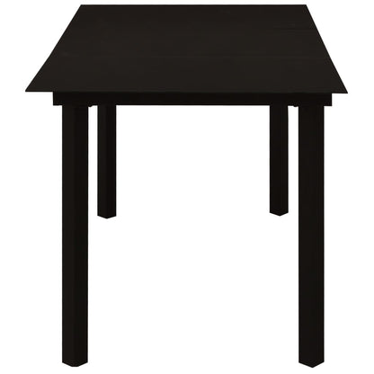 Garden Dining Table Black 150x80x74 cm Steel and Glass